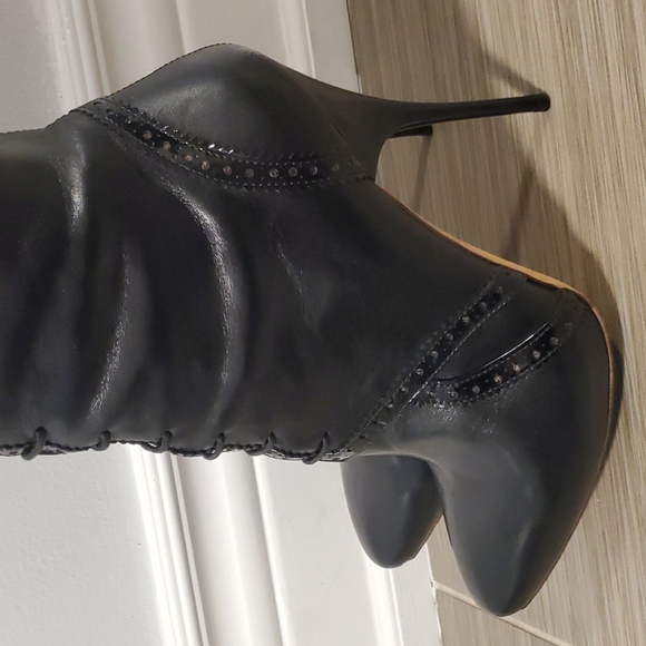 Alexander McQueen Black Tall Boots Size 8 - Picture 3 of 12